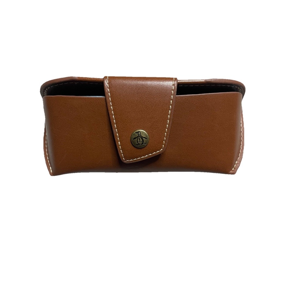 Penguin Brown Leather Eyeglass Holder Vintage